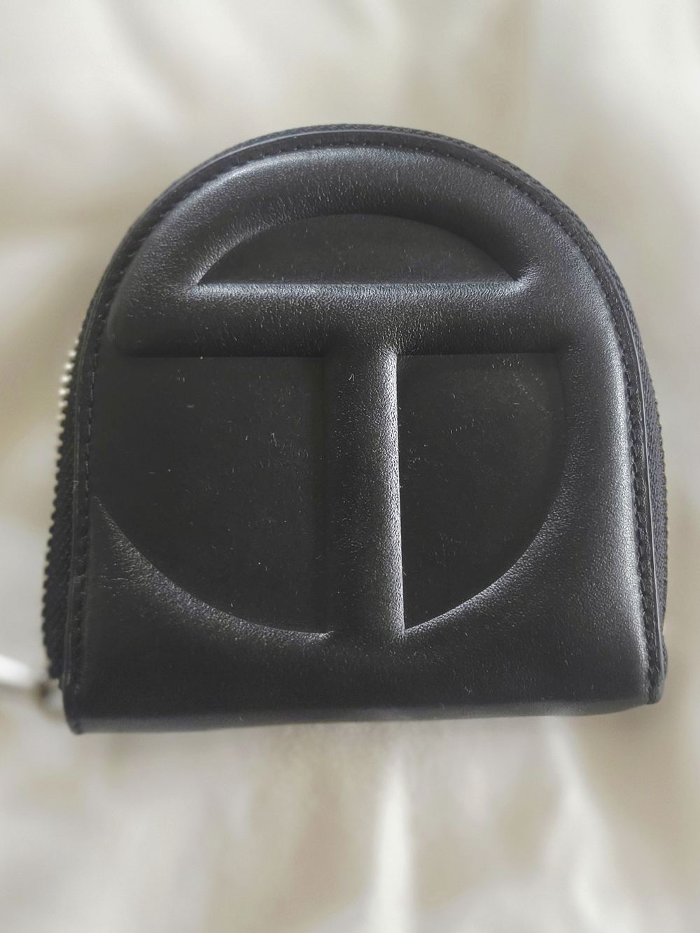Telfar Black Embossed Mini Zip Pouch
